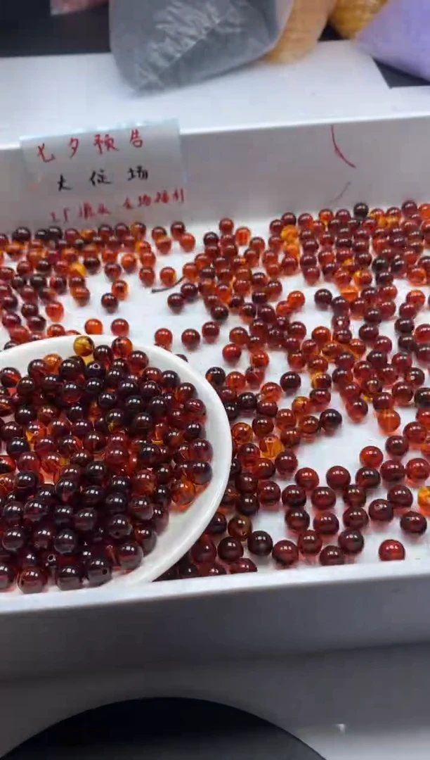 未镶嵌颈饰蜜蜡w2379烟丝*药珀8mm*25颗