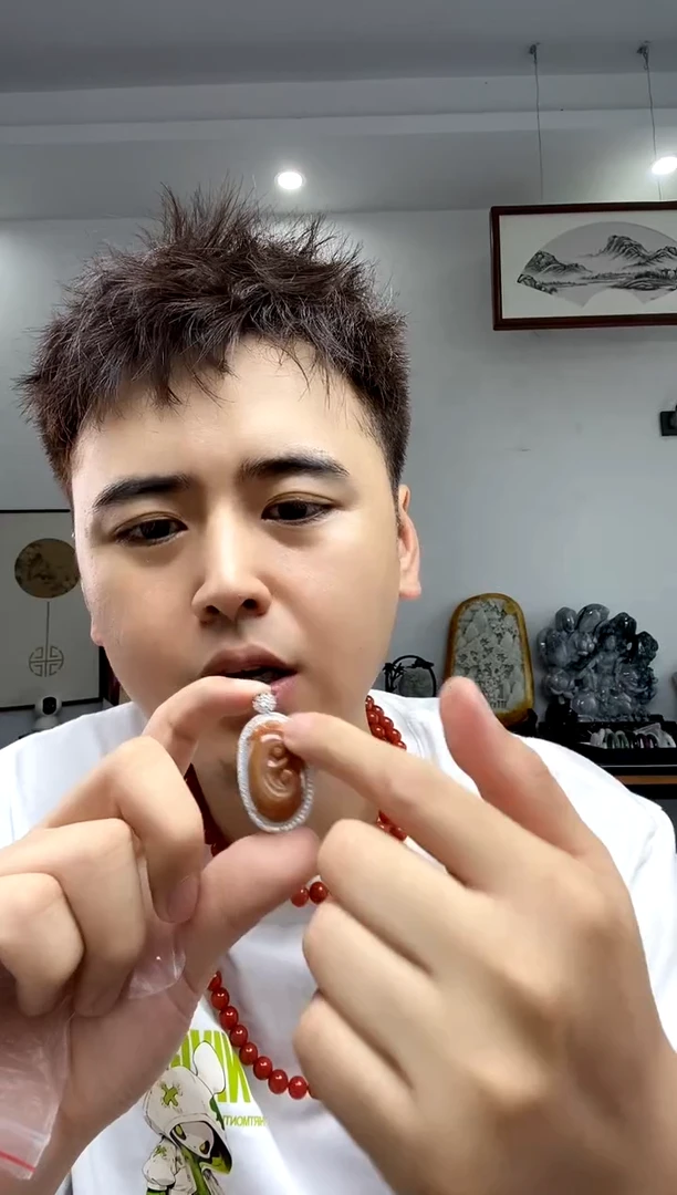 翡翠银S925镶嵌颈饰如意吊坠