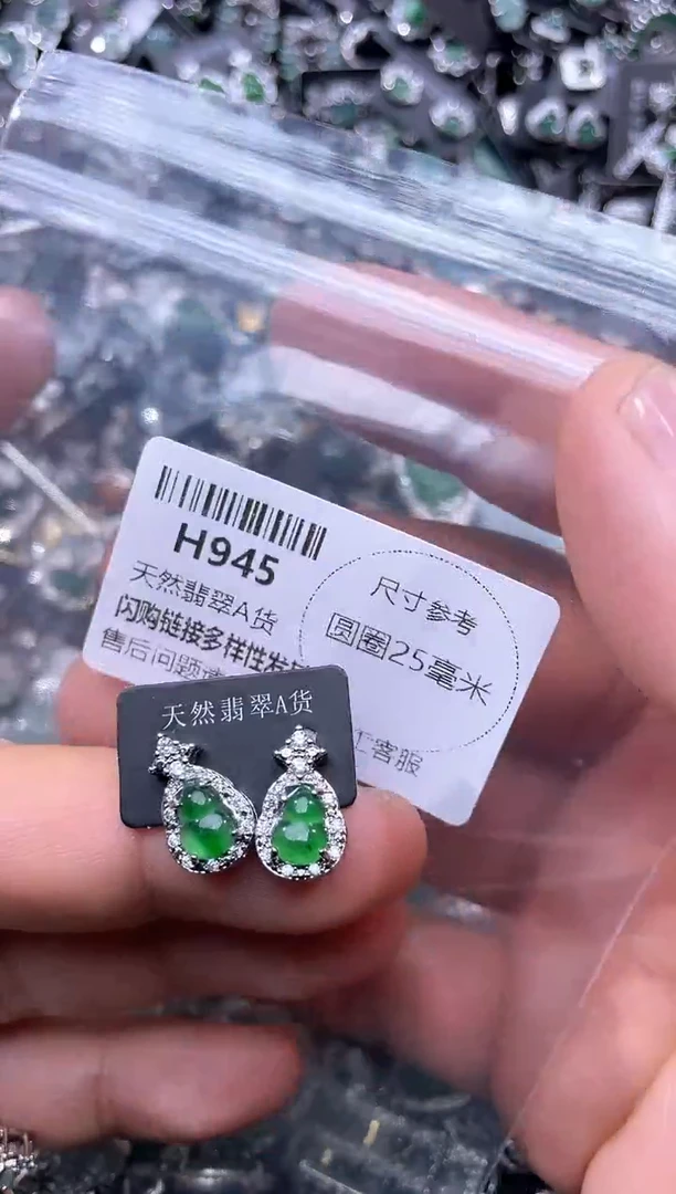 【闪购商品】翡翠颈饰未镶嵌H945耳钉