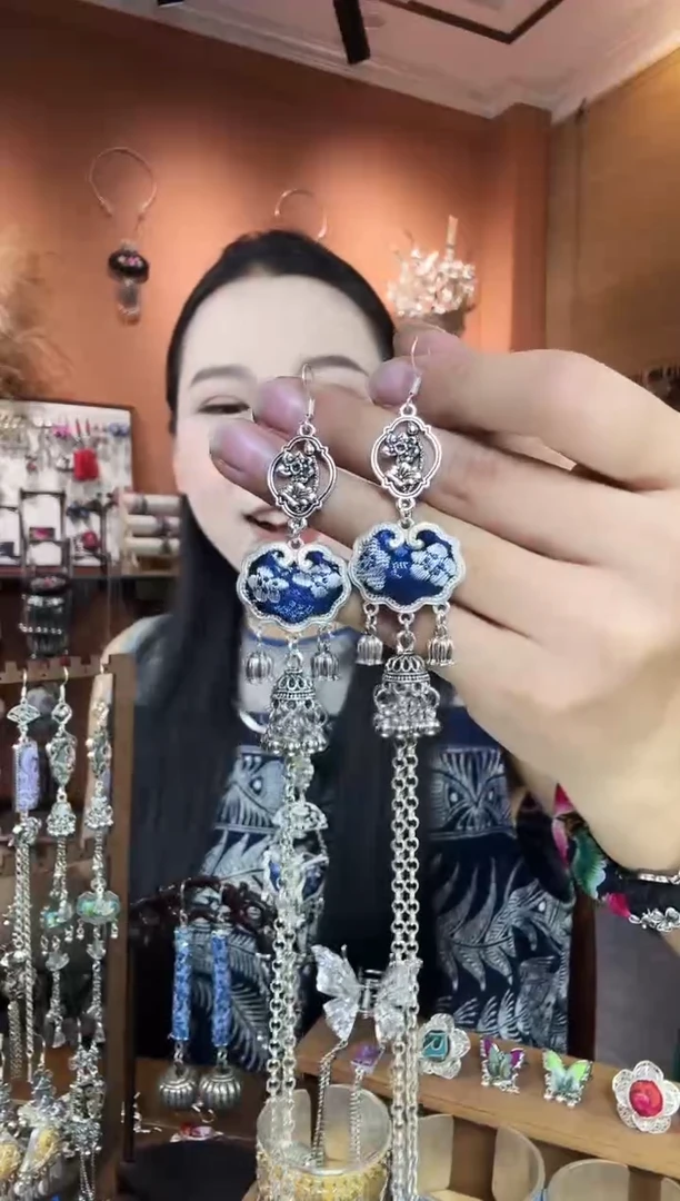 刺绣纯手工民族风耳环