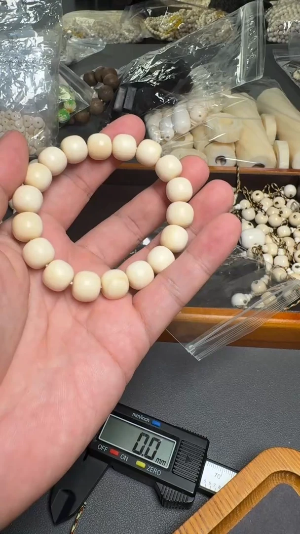 保真猛犸牙手串12mm带二层皮