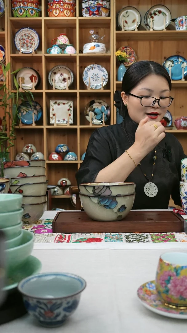 瓷片小可陶瓷一组2个面碗