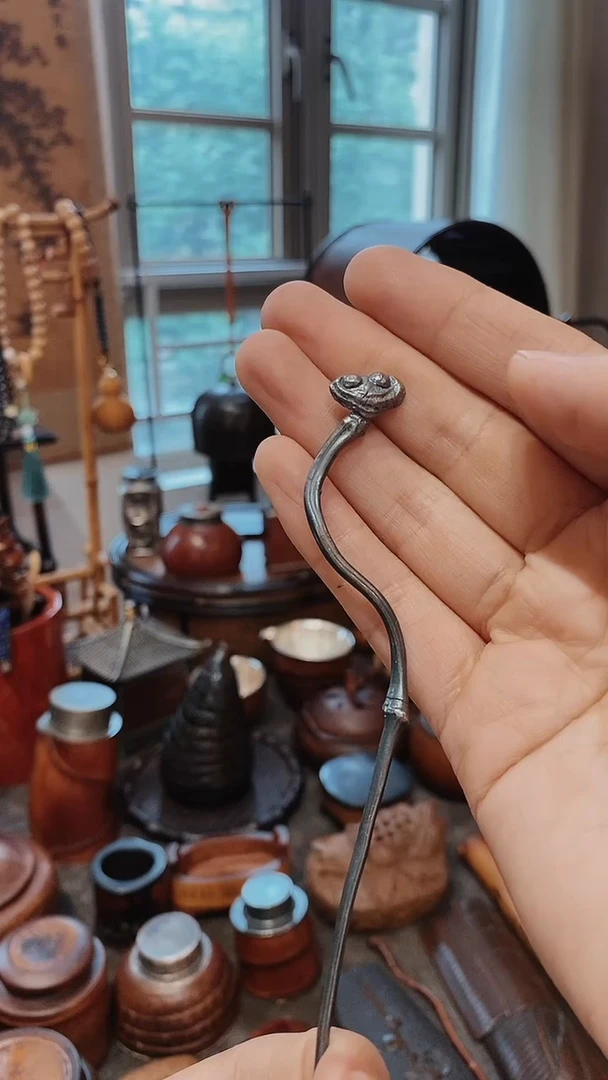 如意造型银制茶针