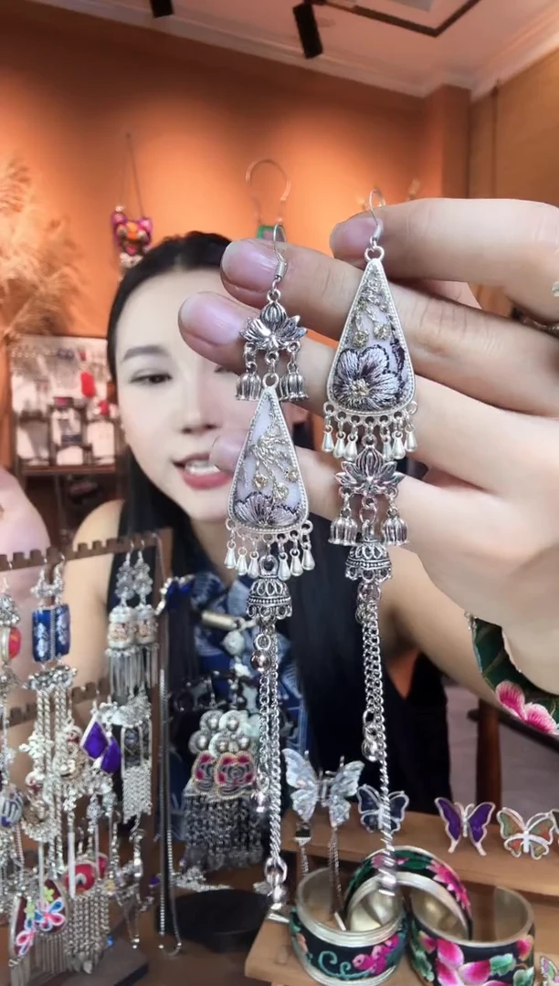 刺绣纯手工民族风耳环
