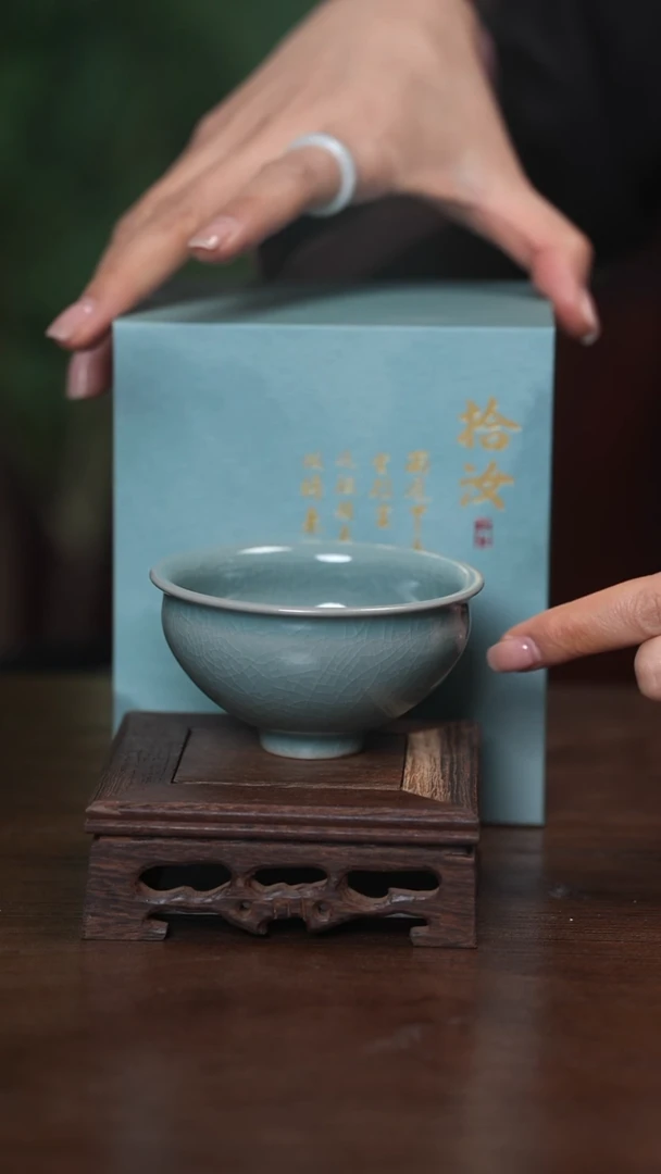 【闪购商品】清凉寺原产地仿古釉手工汝瓷漱口盏