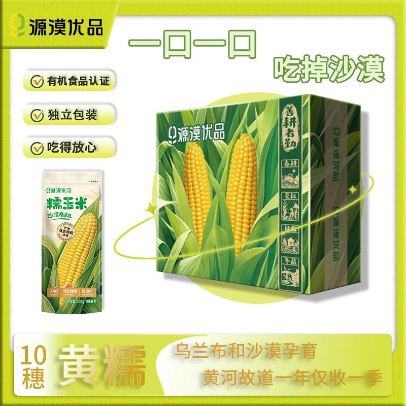 【沙漠种植】有机黄糯玉米放心食品天然绿色主食搭档软糯拉丝10穗装