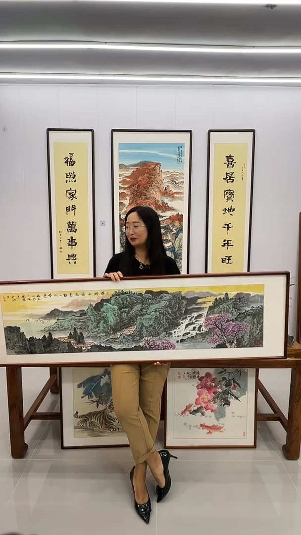 国画张现军  160*45  山水秋景