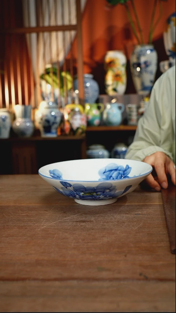 瓷片【简家甄选】景德镇设计师釉下手绘陶瓷餐具