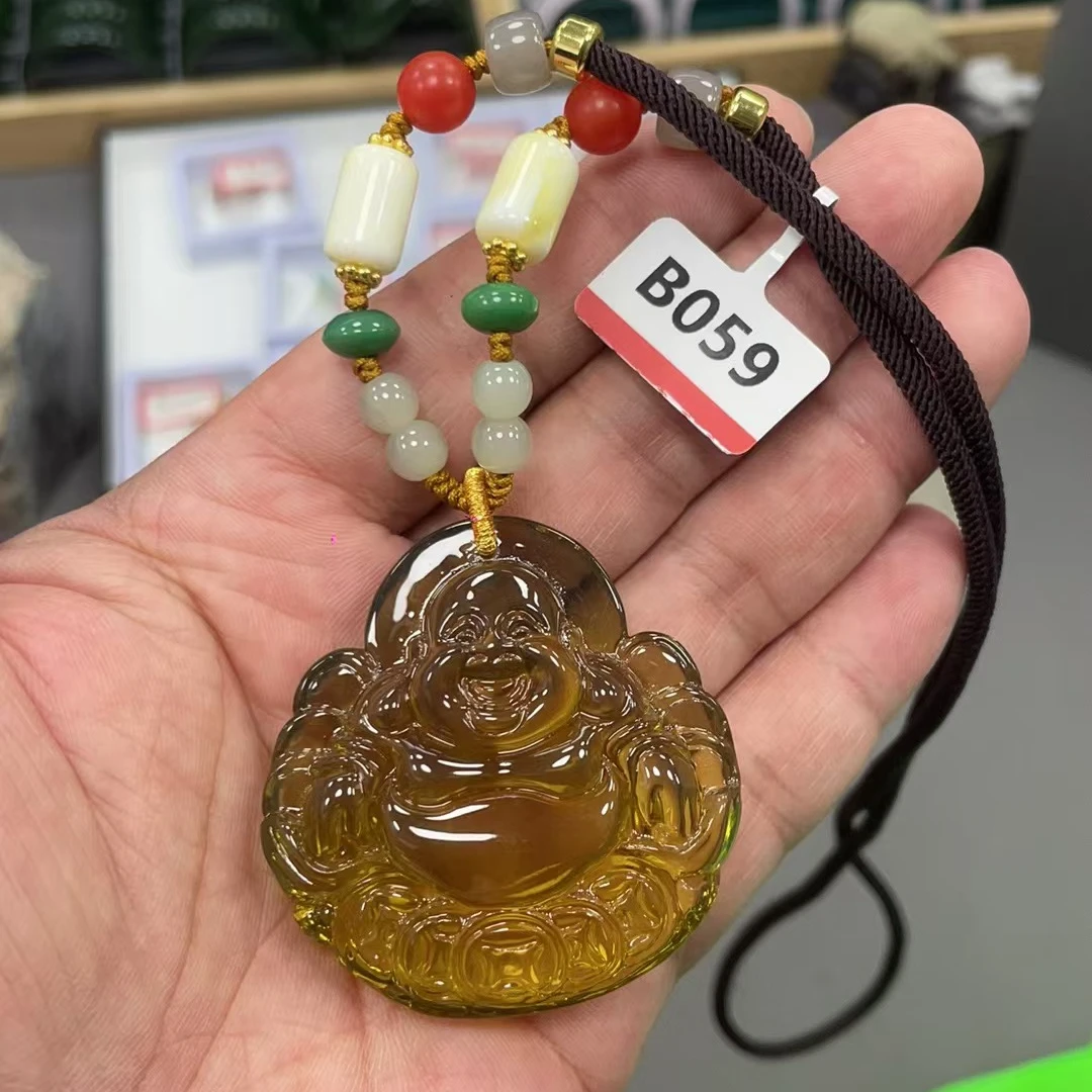 B059蓝珀佛公吊坠