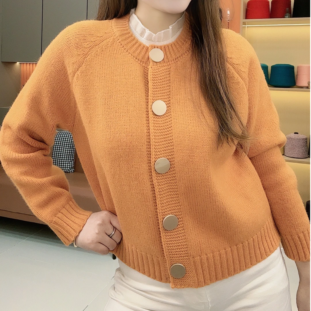 软糯短款开衫毛衣外套女秋冬宽松慵懒风秋季针织上衣