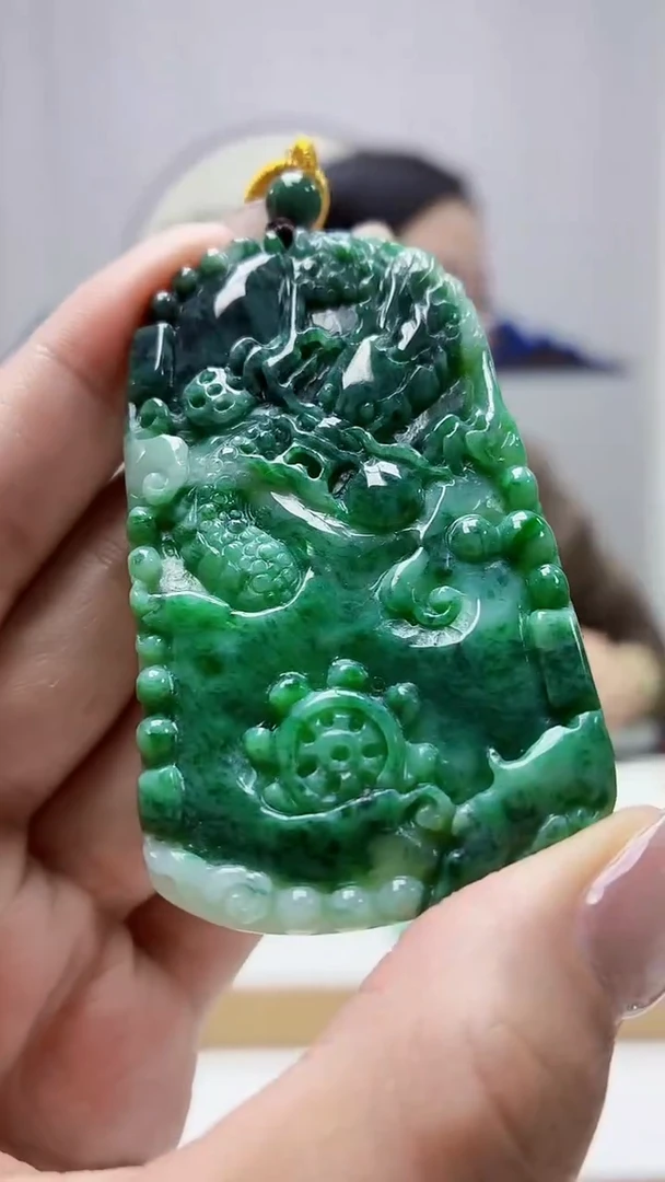 未镶嵌定制翡翠4852MM-毛货挂件23