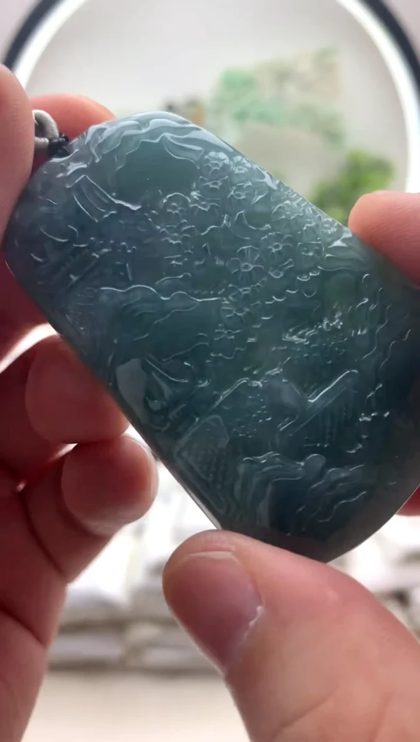 颈饰未镶嵌翡翠山水牌