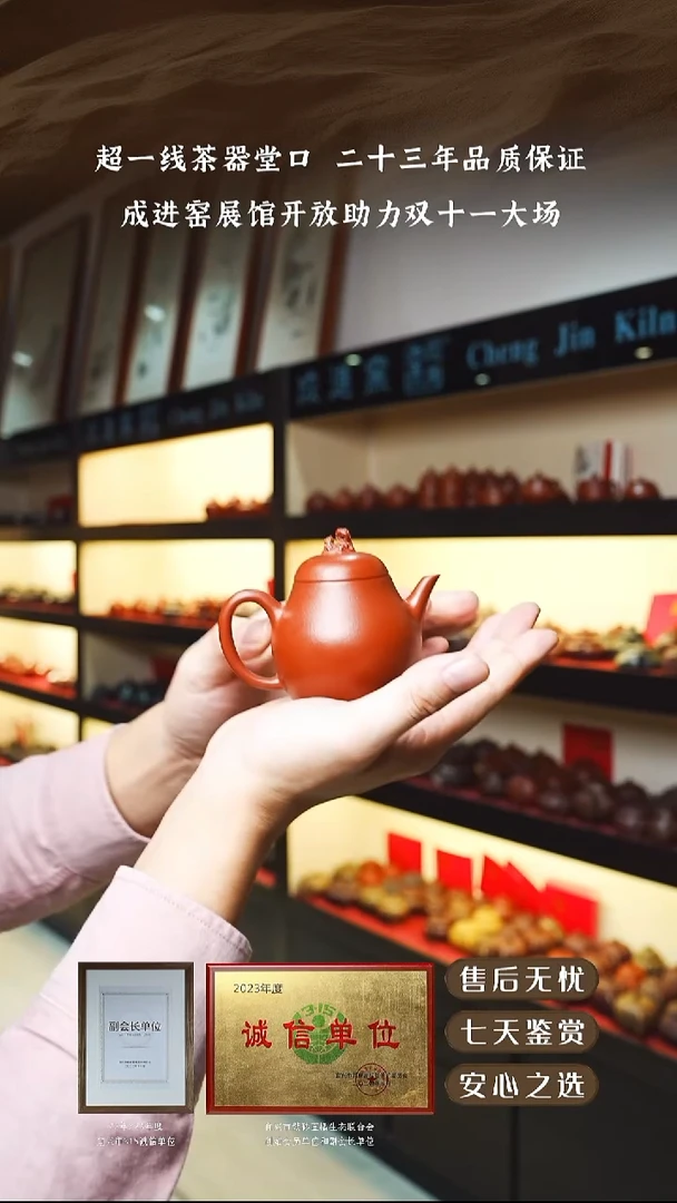 宜兴紫砂壶朱泥梨形200cc