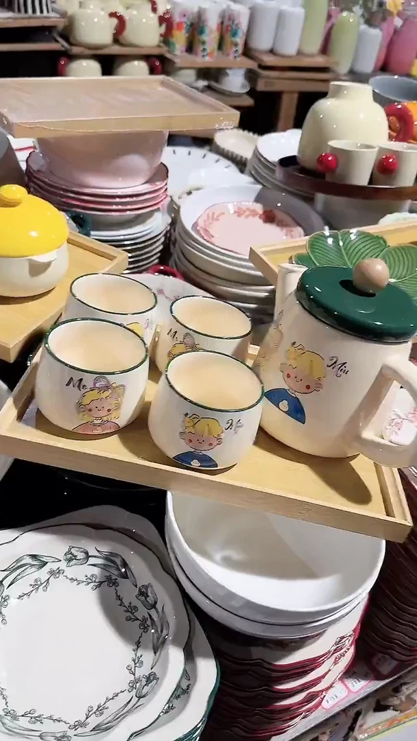 陶瓷茶壶5件套不带木托盘微瑕 凑满20元包邮