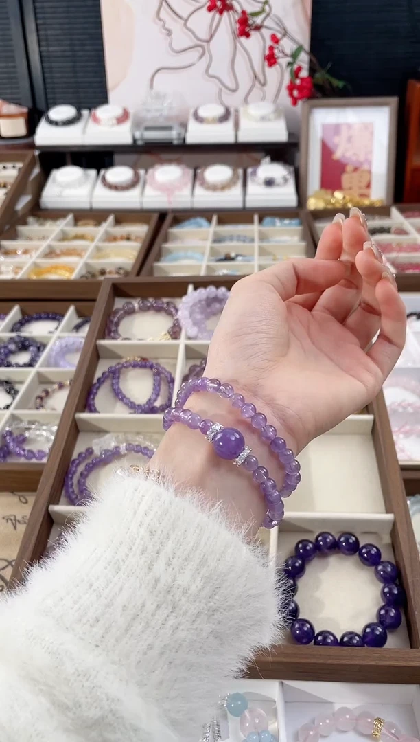 【闪购商品】水晶手链未镶嵌天然水晶单圈双圈素圈设计款气质