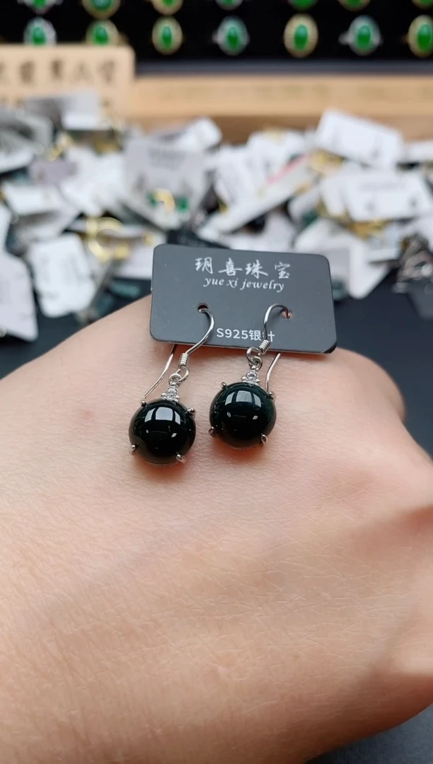 银S925镶嵌戒指翡翠1