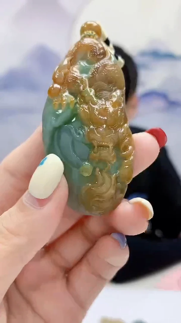 定制翡翠未镶嵌4898lr-毛货挂件154