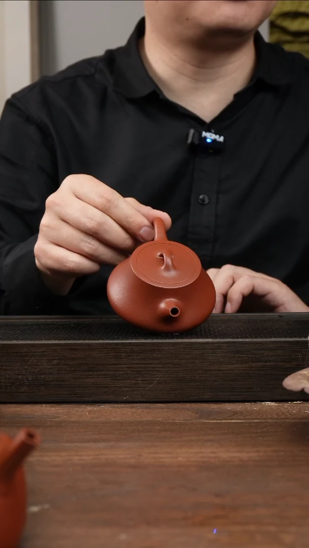 茶杯紫砂容*全手朱泥柱瓢      180CC