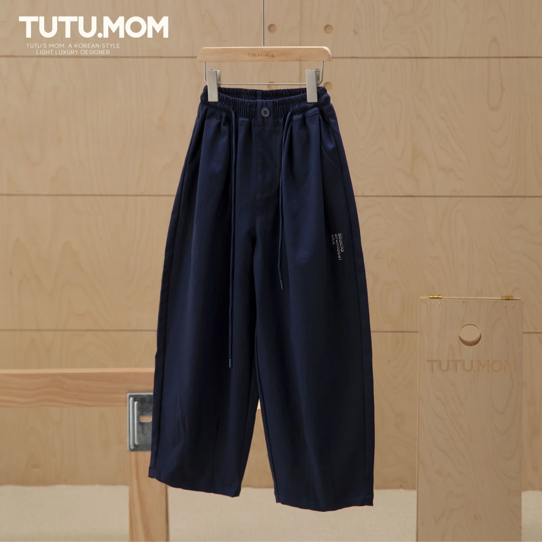 现货【宽松 弯刀休闲裤】男童2025秋新款百搭直筒长裤中大童潮牌