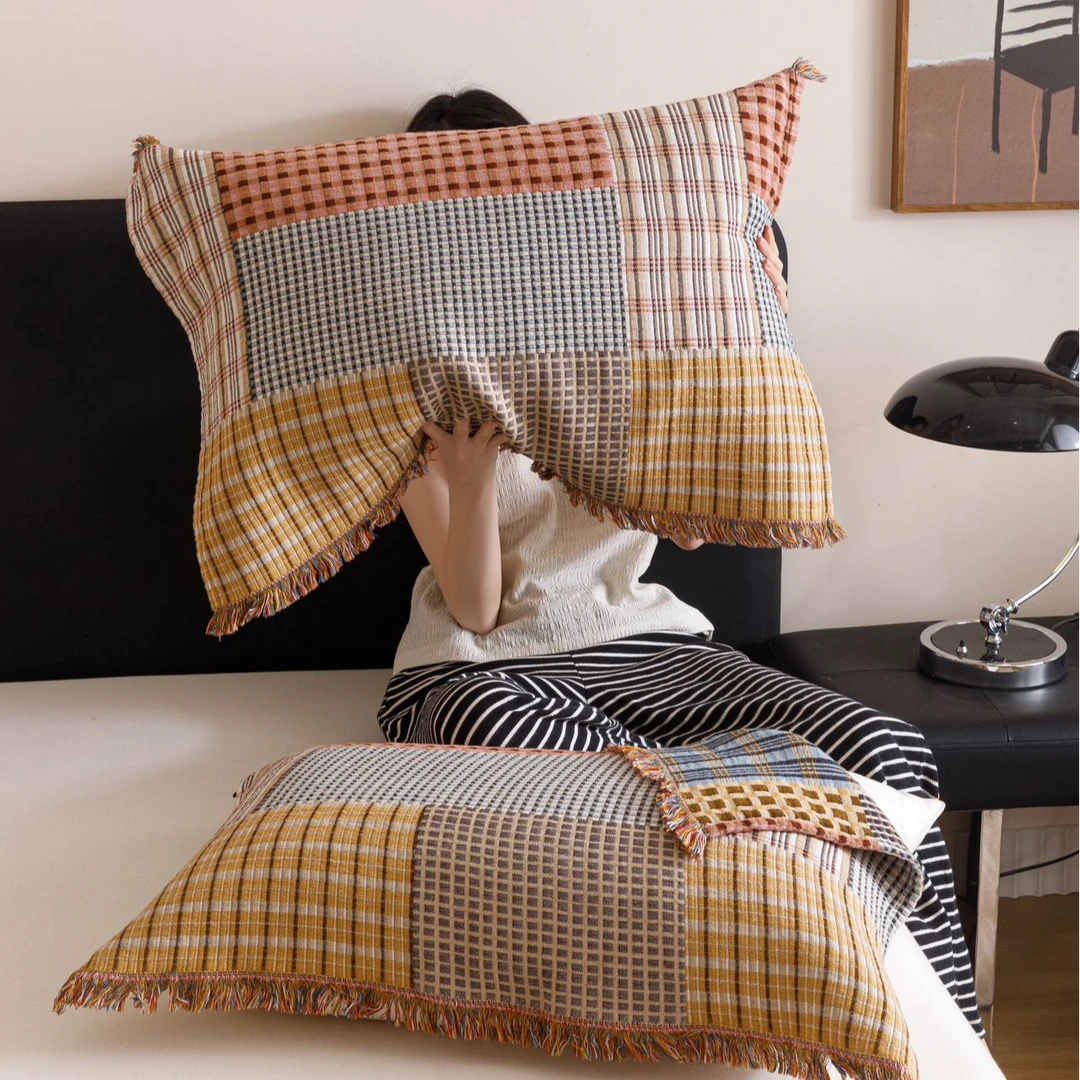 【法布丽娜】进店必拍款外贸订单全棉流苏枕巾一对装亲肤四季通用