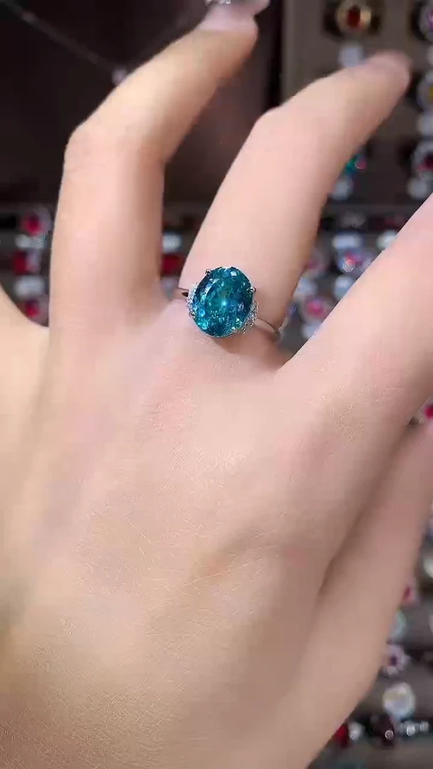 银S925镶嵌戒指碧玺810