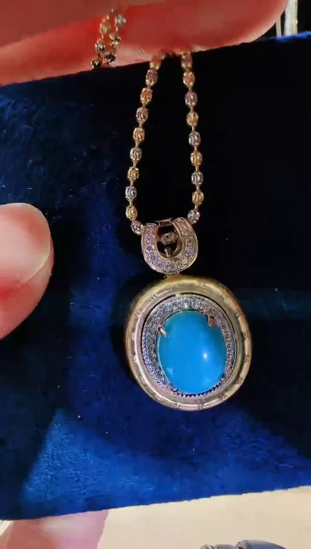 【闪购商品】绿松石吊坠18K金镶嵌单吊坠不含链