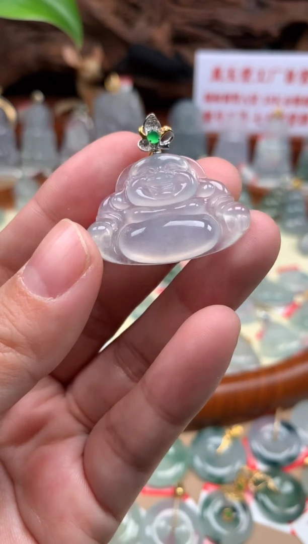 【闪购商品】翡翠颈饰18K金镶嵌佛公