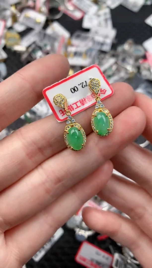 银S925镶嵌戒指翡翠18         7
