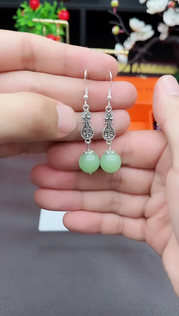 玛瑙/玉髓耳饰银S925镶嵌211000