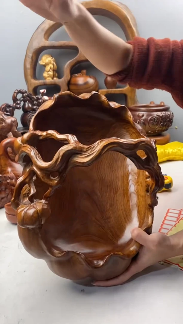 香樟木A38南瓜大提篮/尺寸34*25*20