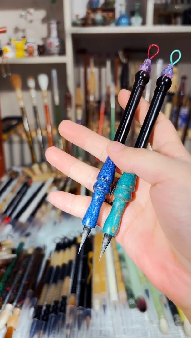 21号 实木天花板黑尖紫毫小楷出锋2.0（清水试笔）