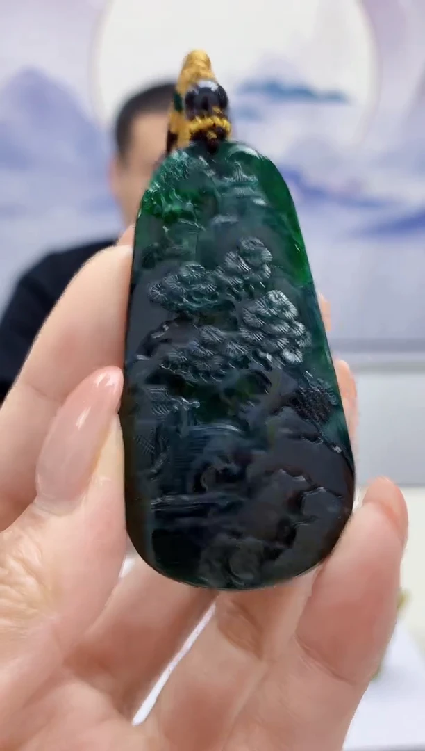 定制翡翠未镶嵌4898MM-毛货挂件138