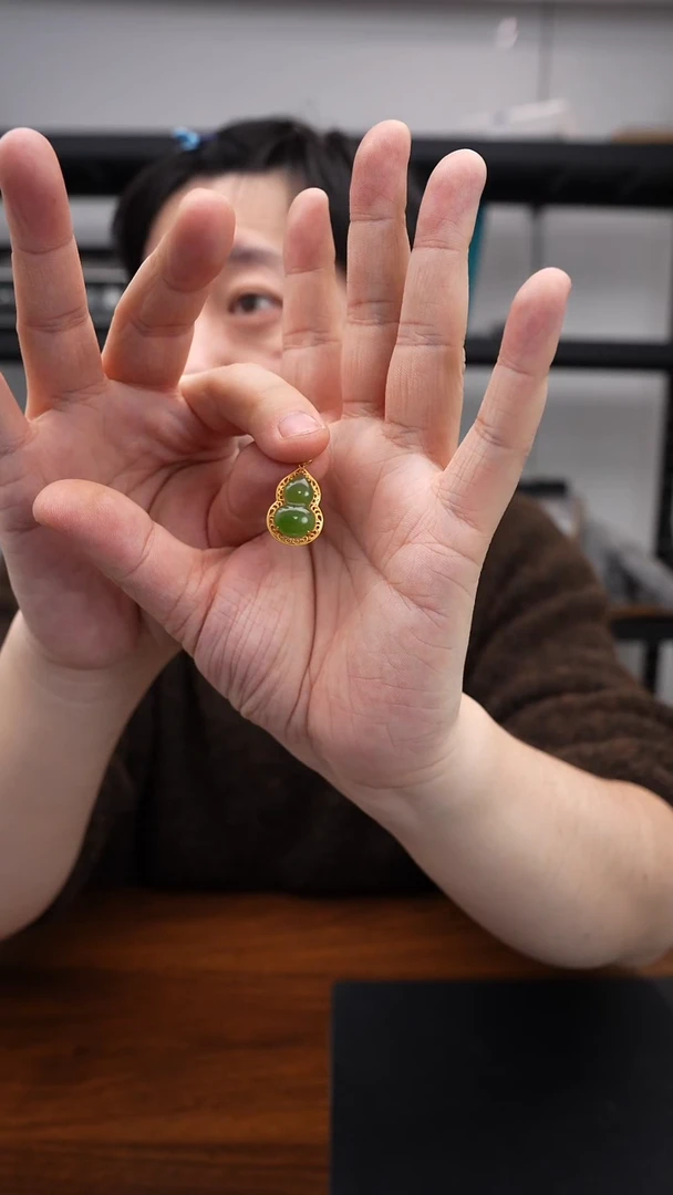 颈饰18K金镶嵌和田玉1223DL104福禄