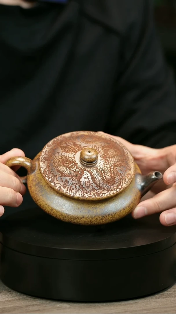 茶壶紫砂I****?H2134顾建平柴烧大明扁炉