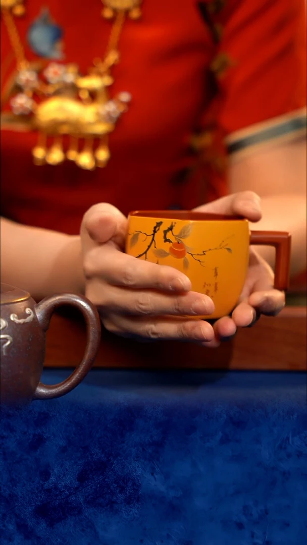 紫砂 宜兴紫砂把杯