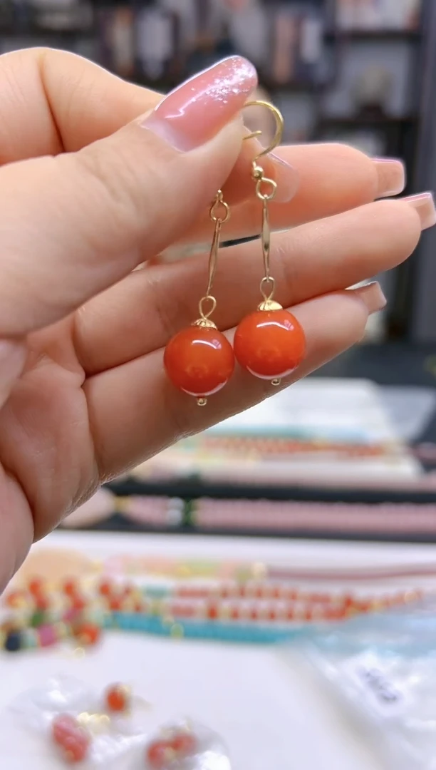 【闪购商品】翡翠耳饰14K金镶嵌耳坠E565