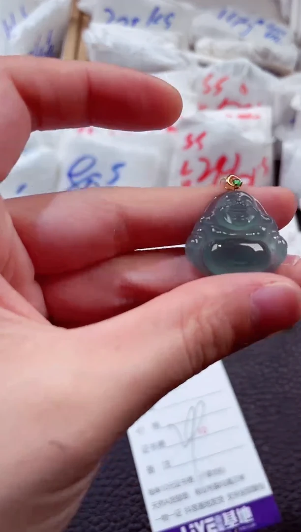 翡翠18K金镶嵌颈饰00004015