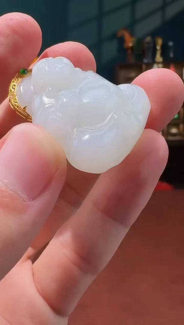 颈饰18K金镶嵌和田玉115小岳岳8.26多样性拍一发一