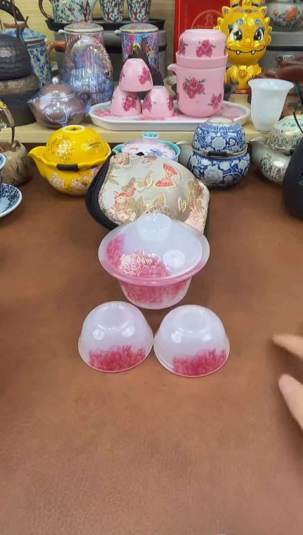 陶瓷茶具摆件旅行套组