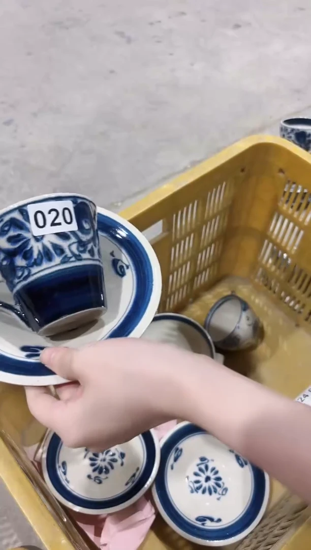 陶瓷宗山窑微瑕不退不换 一杯一碟 020