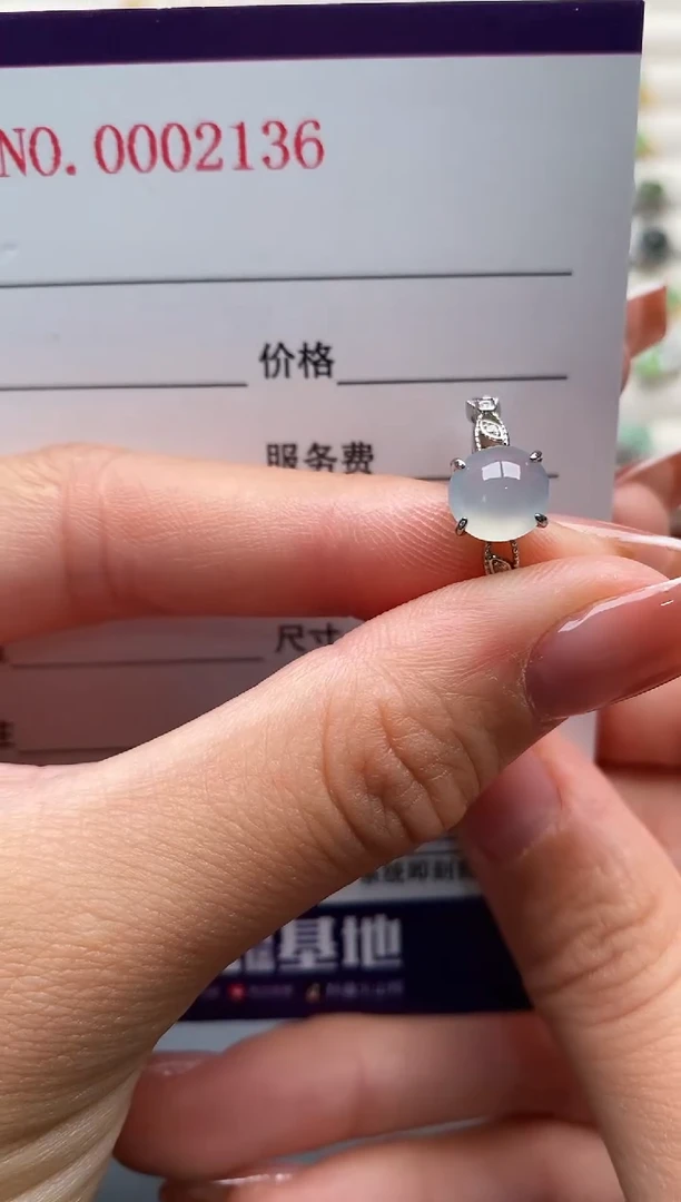 银S925镶嵌戒指翡翠3333333+9