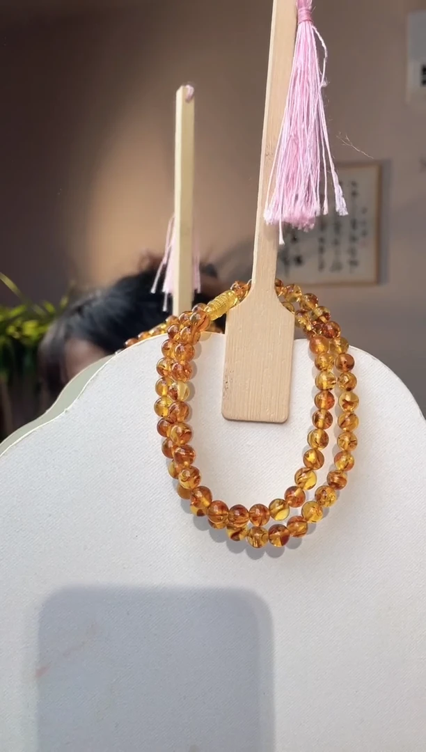 裸石琥珀未镶嵌7+妈妈链花珀