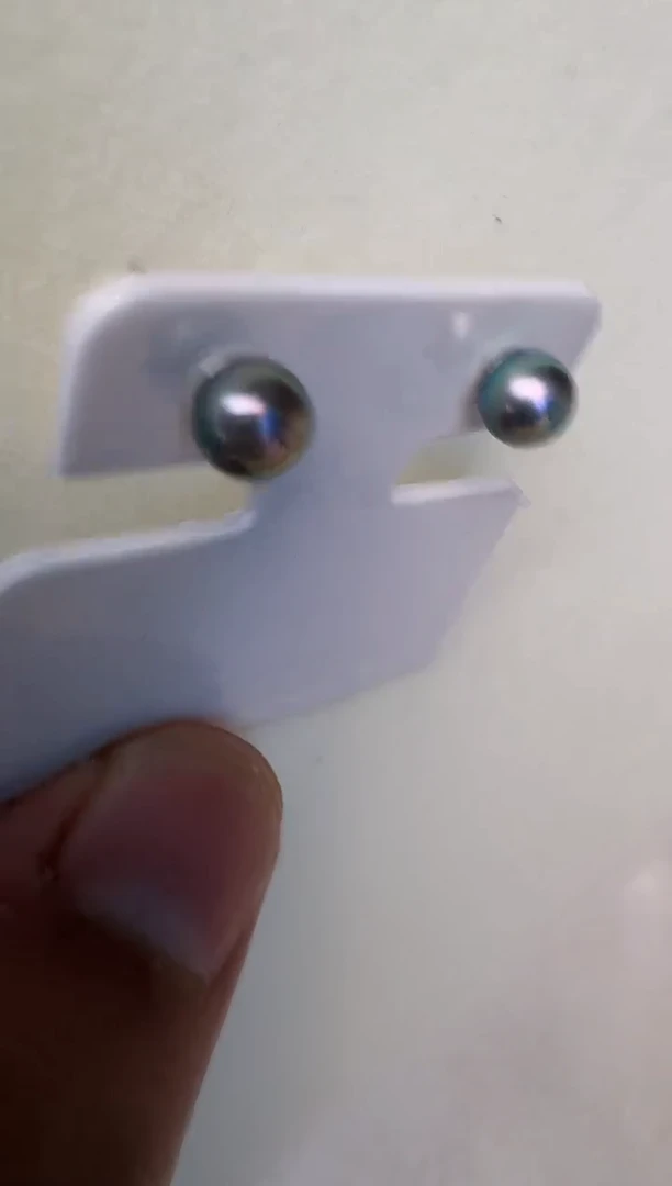 银S925镶嵌海水珍珠耳饰耳钉