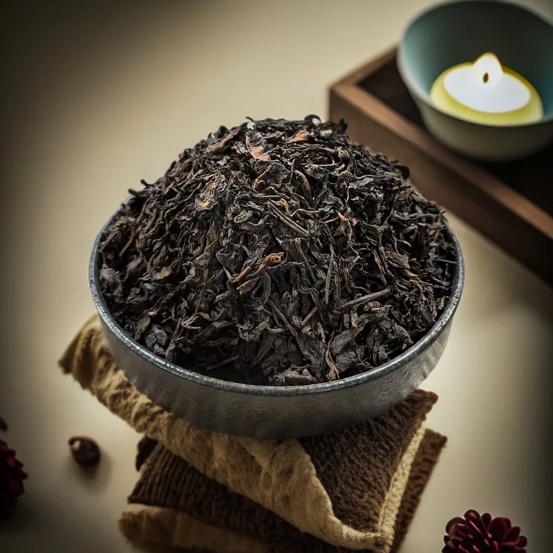 勐彝古茶2002年 班章黑大叶 普洱茶熟茶散茶