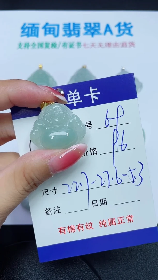 翡翠未镶嵌吊坠(赠链)69