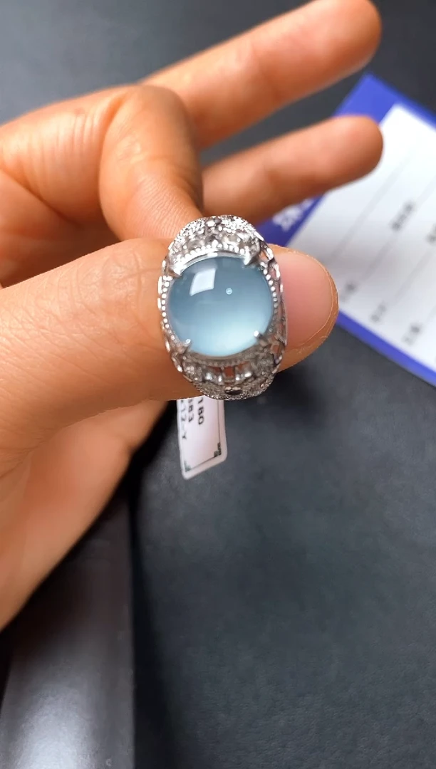 银S925镶嵌戒指翡翠22222