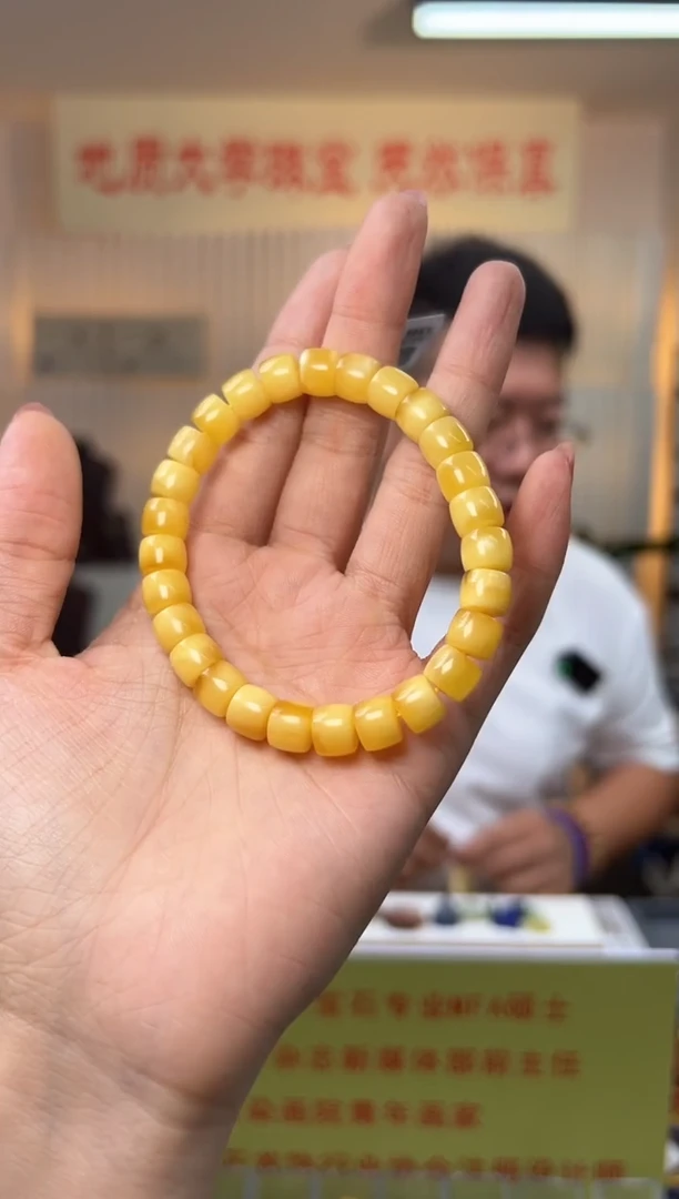未镶嵌蜜蜡手串蜜蜡精工直切手串约8.5mm