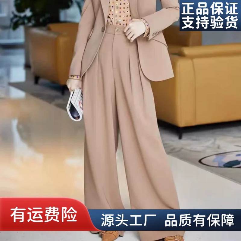 【AMSSGIRD】夏季新款高腰百搭黑色阔腿直筒休闲裤女5100461