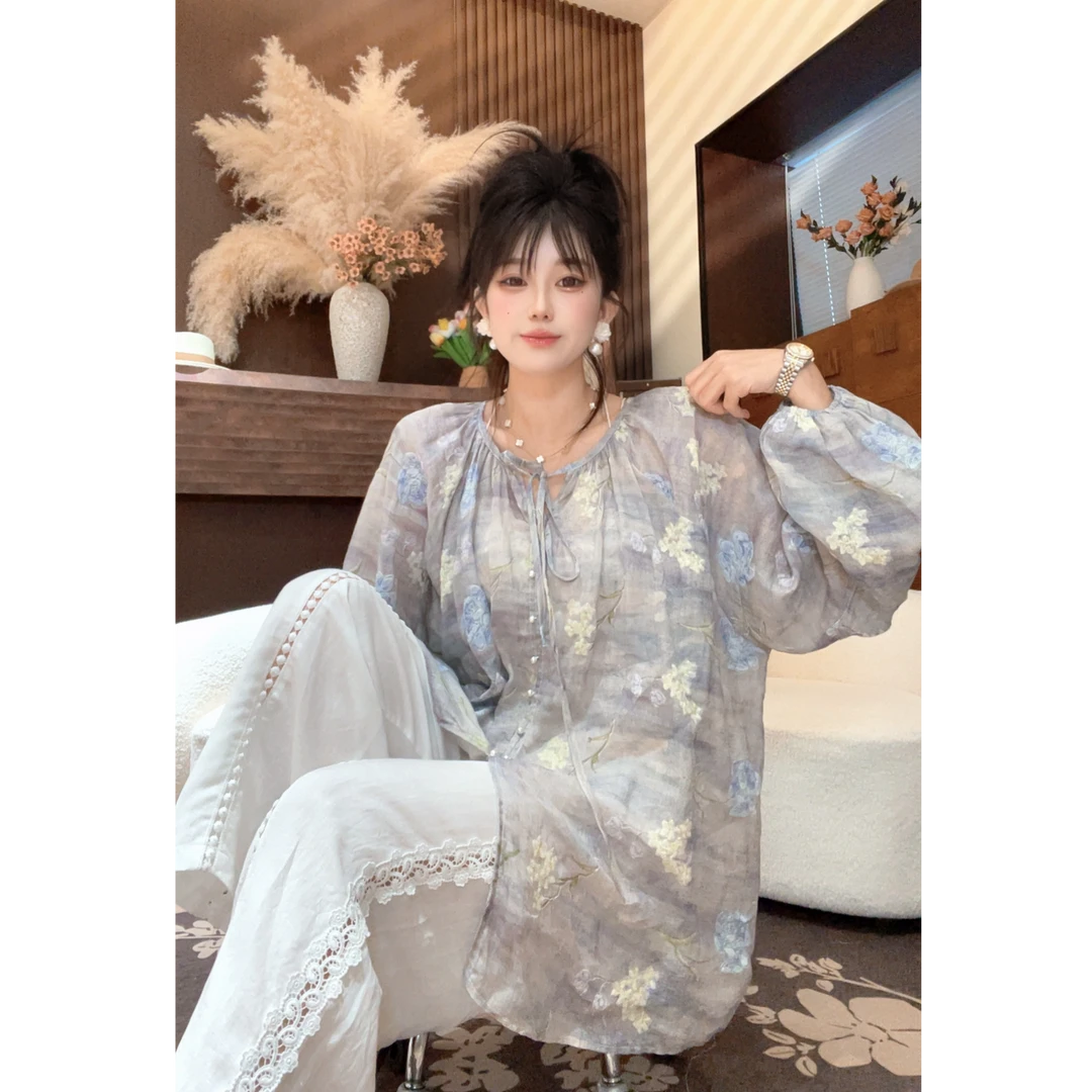 【S.WaN】镂空钩花慵懒老钱钩花长袖645刺绣花