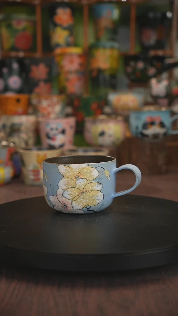 紫砂油画手绘釉下彩